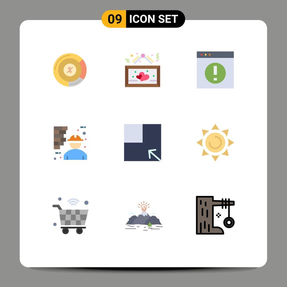 Universal Icon Symbols Group of 9 Modern Flat Colors of man construction romantic architecture man Editable Vector Design Elements