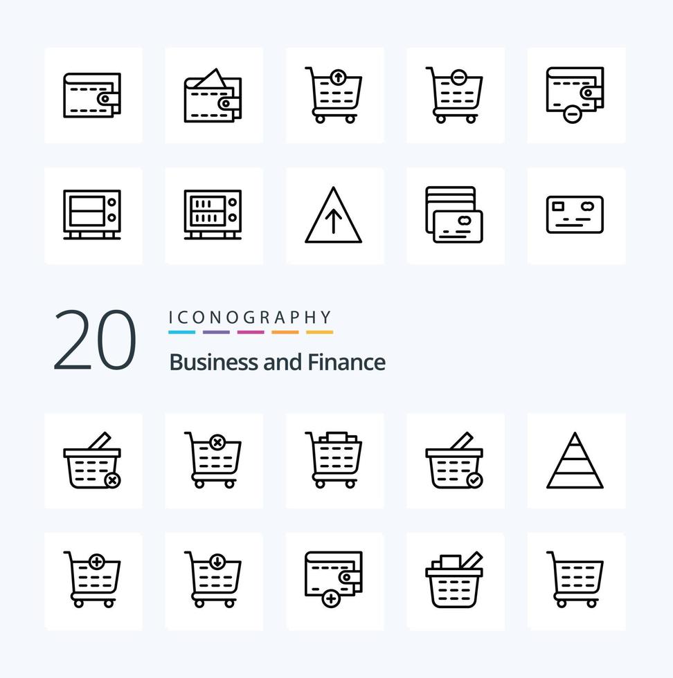 20 Finance Line icon Pack like shop buy shopping cart shopping cart checkout vector