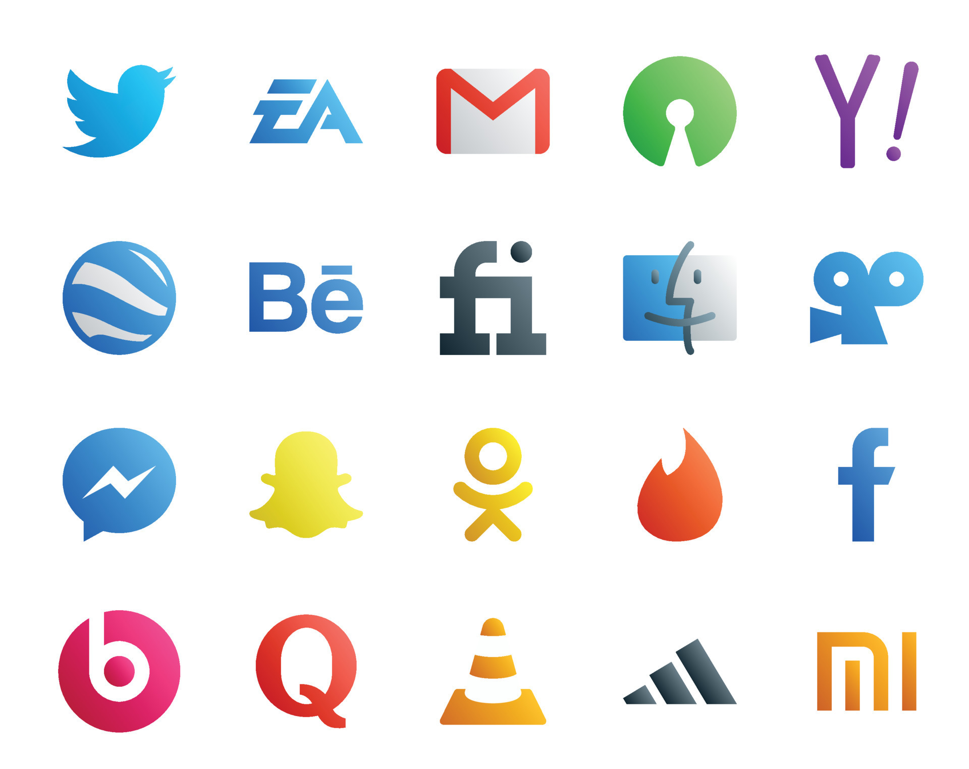 20 Social Media Icon Pack Including snapchat viddler open source finder behance 18533771 Vector