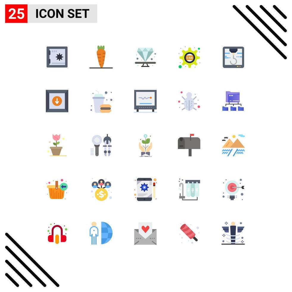 Set of 25 Vector Flat Colors on Grid for download hock jewel printer css Editable Vector Design Elements