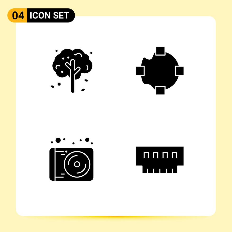 Universal Icon Symbols Group of Modern Solid Glyphs of apple music tree shape computers Editable Vector Design Elements