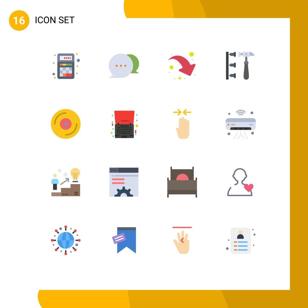 Universal Icon Symbols Group of 16 Modern Flat Colors of studio cd arrow inefficient erroneously Editable Pack of Creative Vector Design Elements