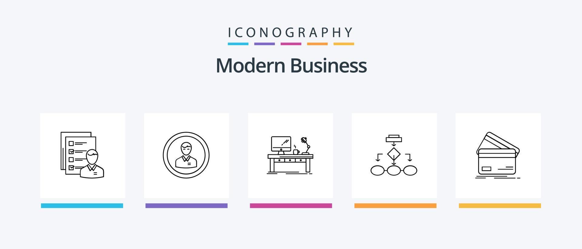 Modern Business Line 5 Icon Pack Including business. analytics. aim. report. mountains. Creative Icons Design vector