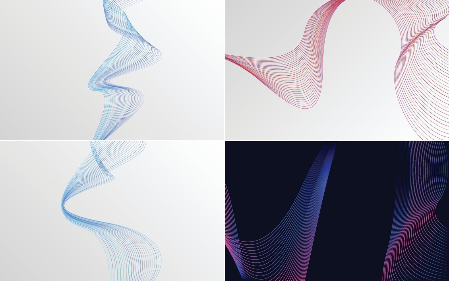 Collection of geometric minimal lines pattern set vector