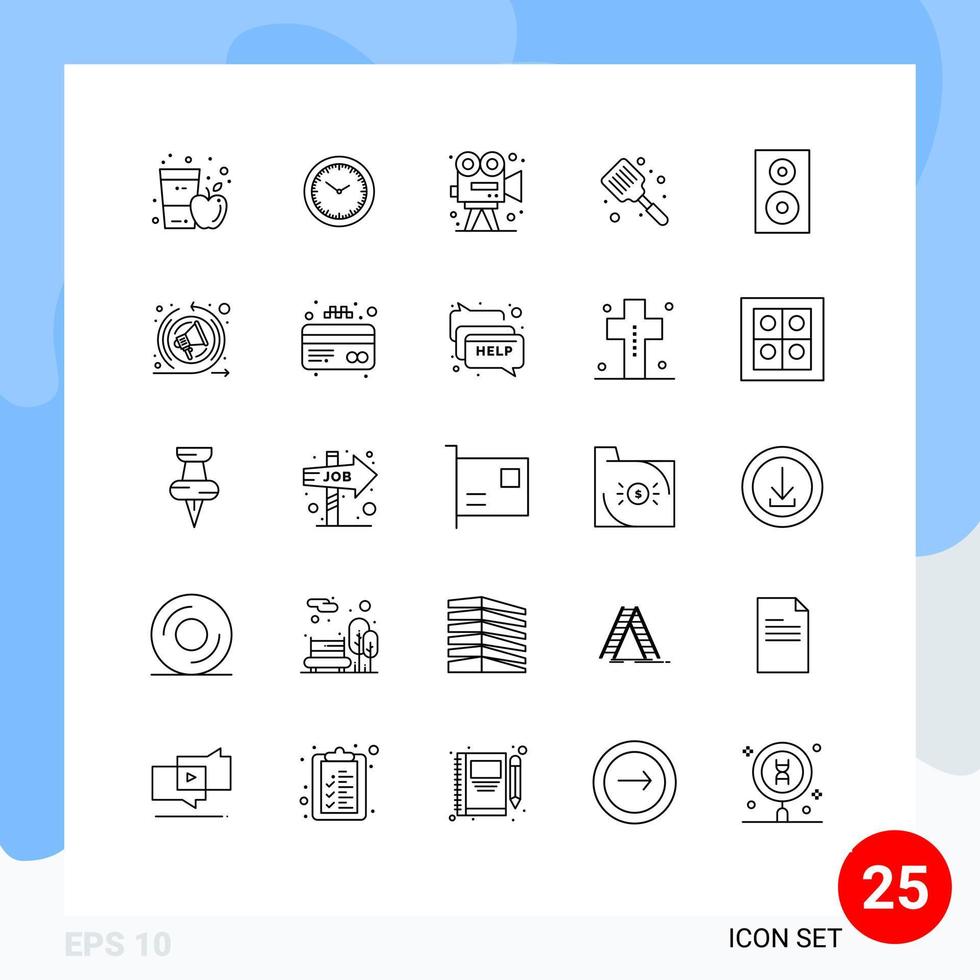 Group of 25 Modern Lines Set for flipper baking timmer baked arts Editable Vector Design Elements