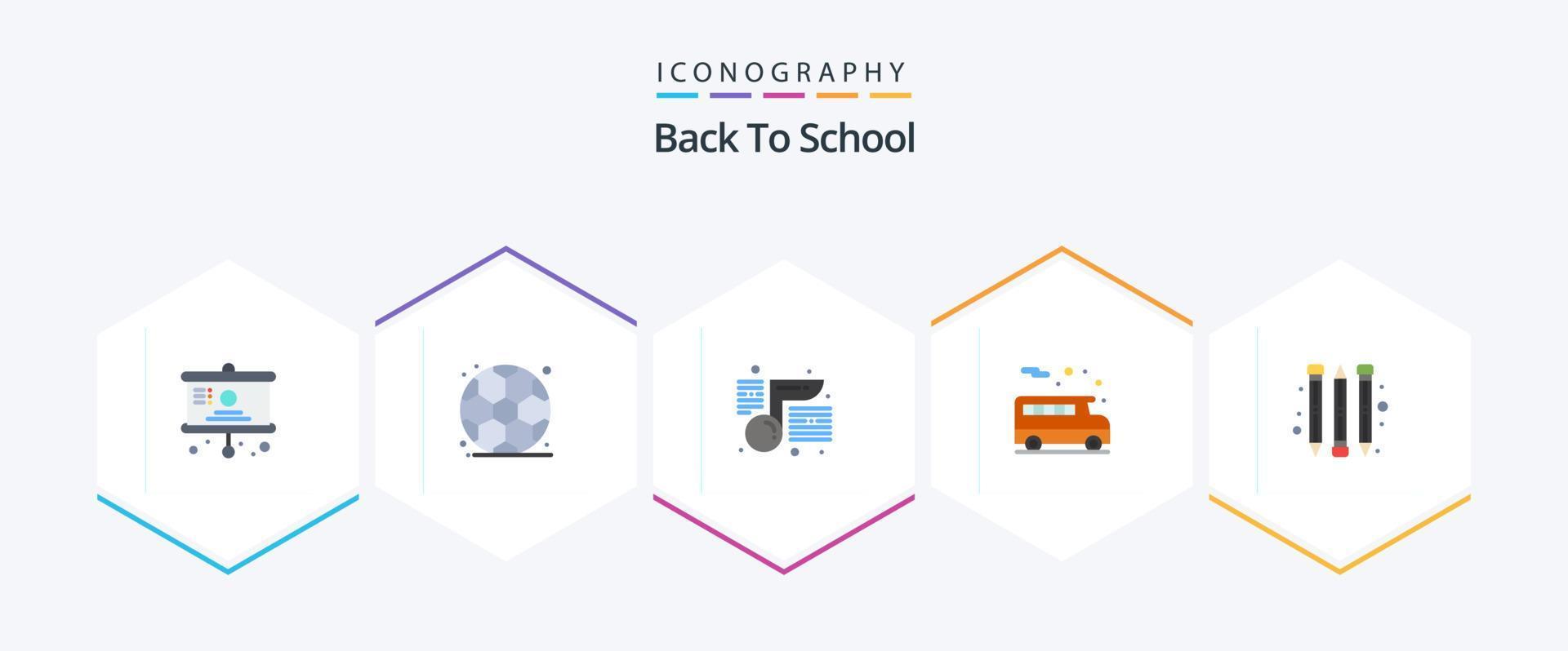 Back To School 25 Flat icon pack including . school supplies. note. pencil. school vector