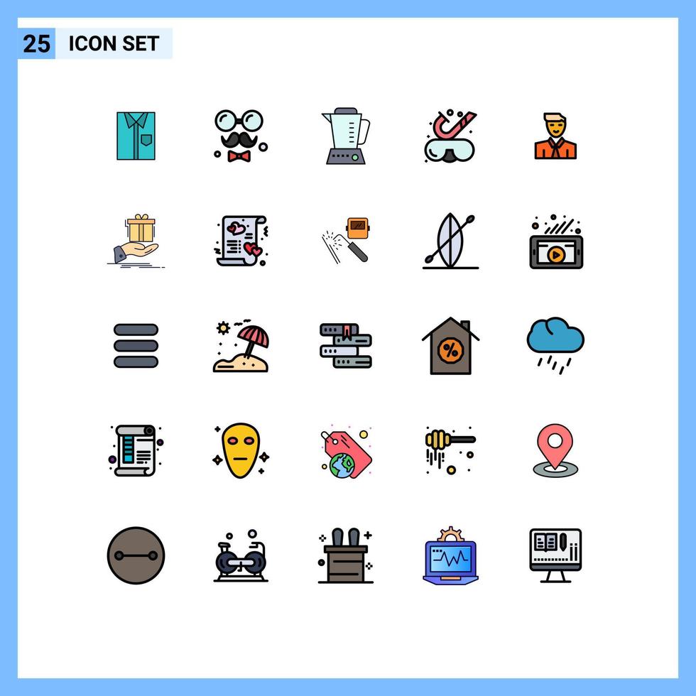 Set of 25 Modern UI Icons Symbols Signs for goggles machine brim home blender Editable Vector Design Elements