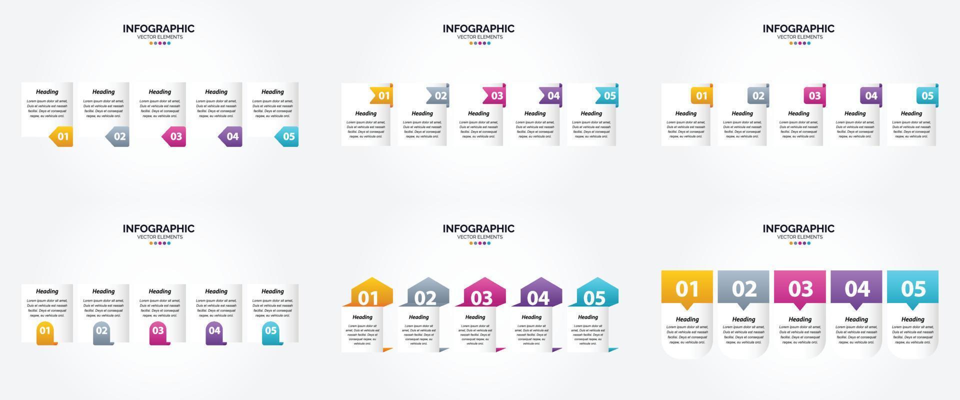 ilustración vectorial infografía conjunto de diseño plano para folleto publicitario y revista vector