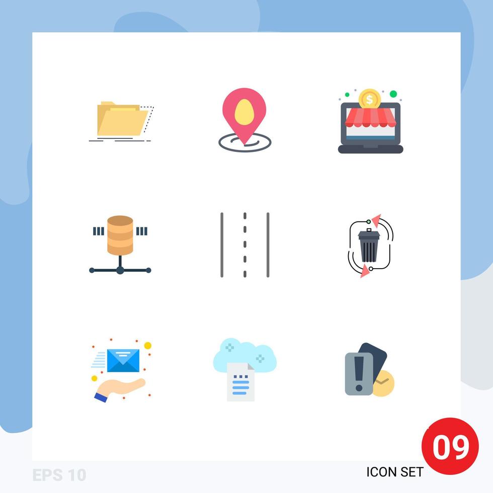 9 Universal Flat Color Signs Symbols of infrastructure web hosting easter server computing Editable Vector Design Elements