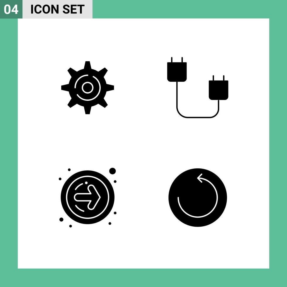 Editable Vector Line Pack of 4 Simple Solid Glyphs of internet next computers gadget backup Editable Vector Design Elements