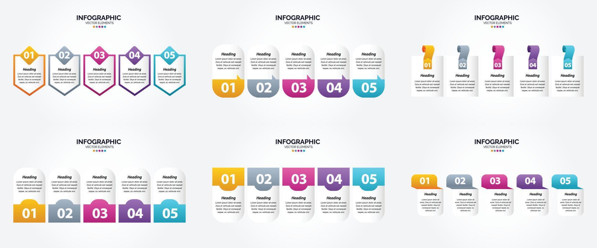 ilustración vectorial infografía conjunto de diseño plano para folleto publicitario y revista vector