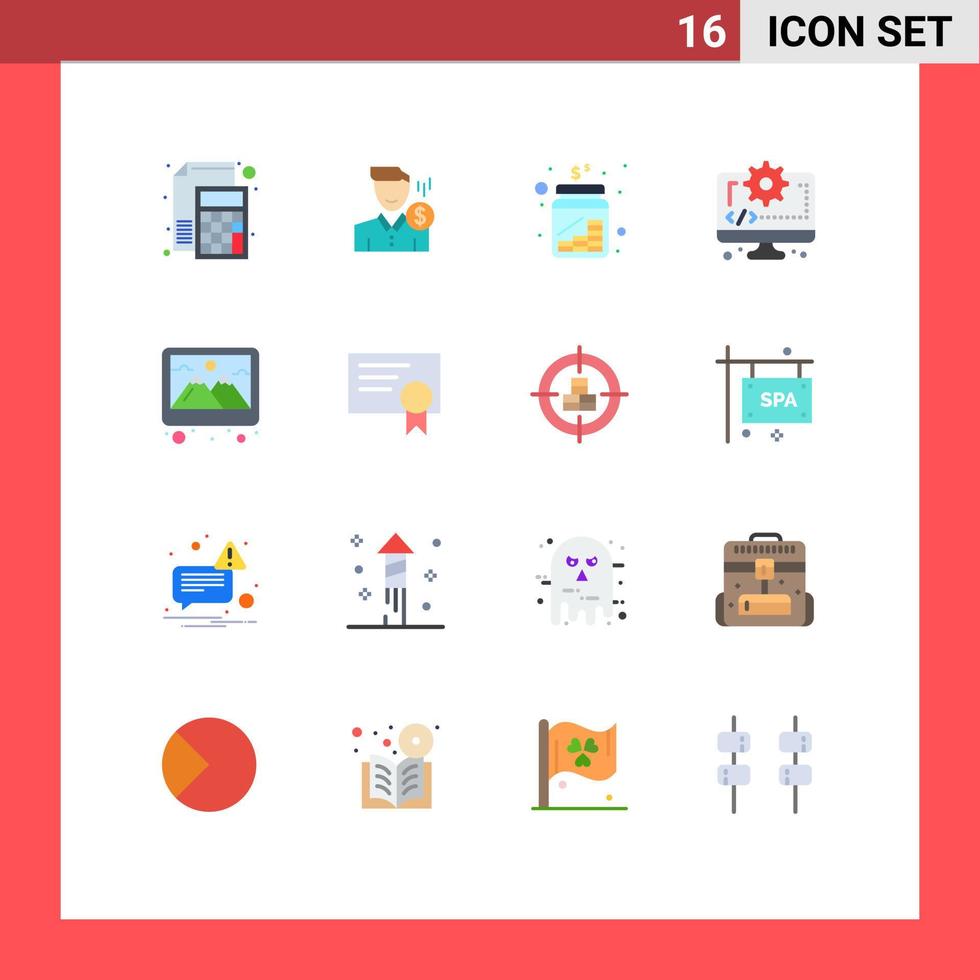 16 Creative Icons Modern Signs and Symbols of computer money money jar cash Editable Pack of Creative Vector Design Elements