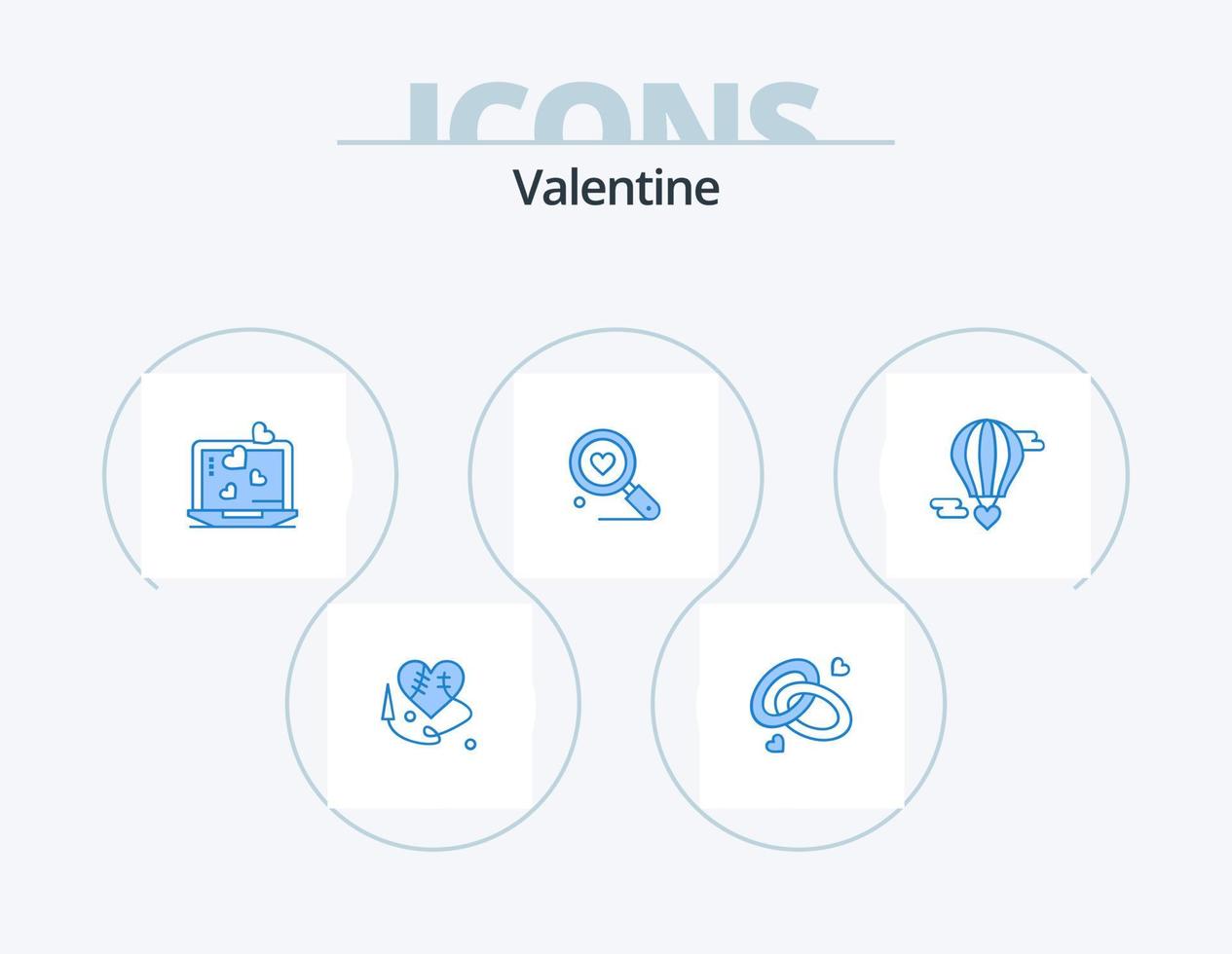 Valentine Blue Icon Pack 5 Icon Design. m flying heart. heart. love. love. wedding vector
