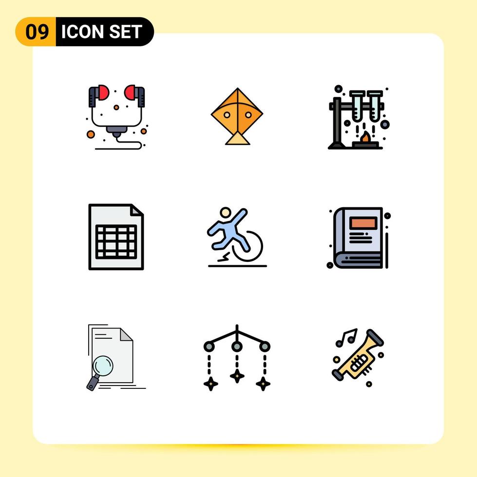 9 iconos creativos signos y símbolos modernos de dejar comodidad ciencia cambio tabla elementos de diseño vectorial editables vector