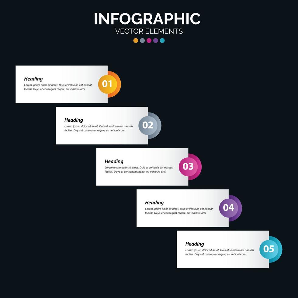 5 Option Infographics diagram annual report web design Business concept steps or processes vector