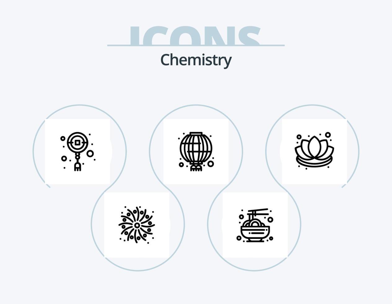 paquete de iconos de línea química 5 diseño de iconos. . estudiar. tubo. química. ácido vector