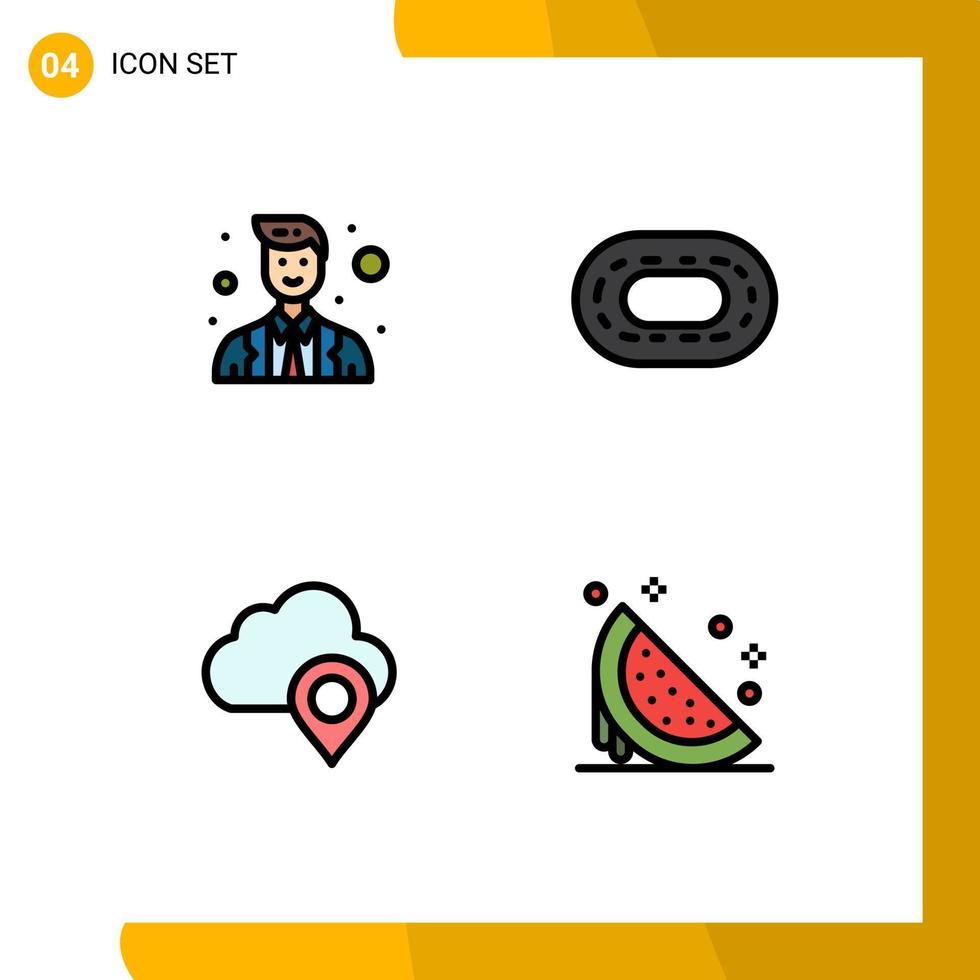 4 Creative Icons Modern Signs and Symbols of officer pin police treadmill dessert Editable Vector Design Elements