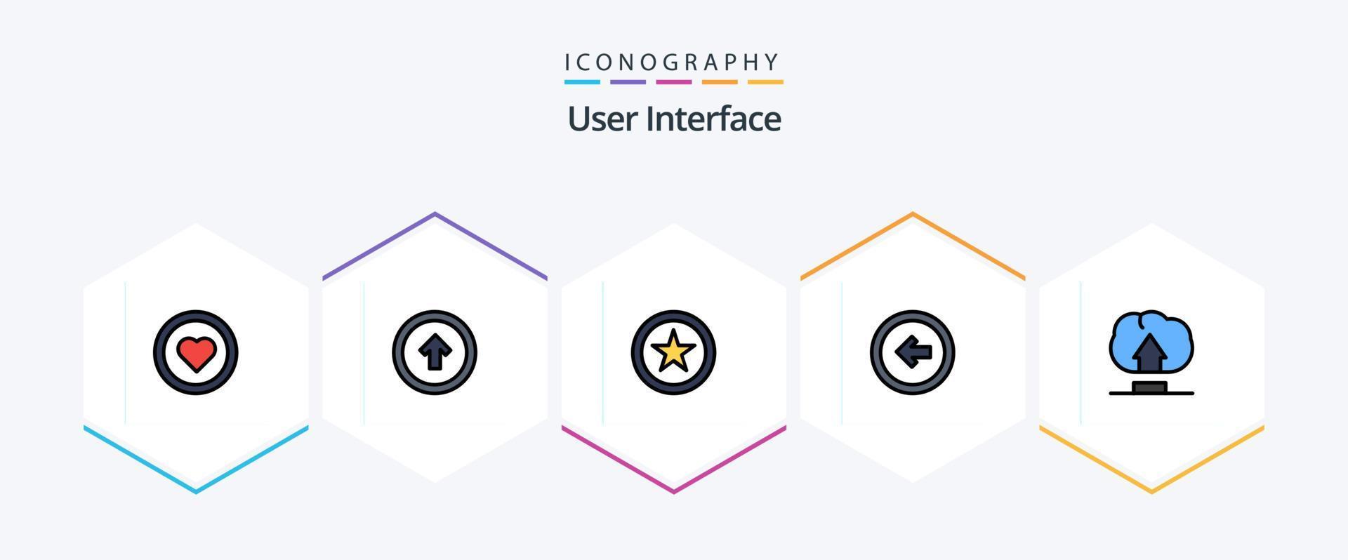 User Interface 25 FilledLine icon pack including interface. user