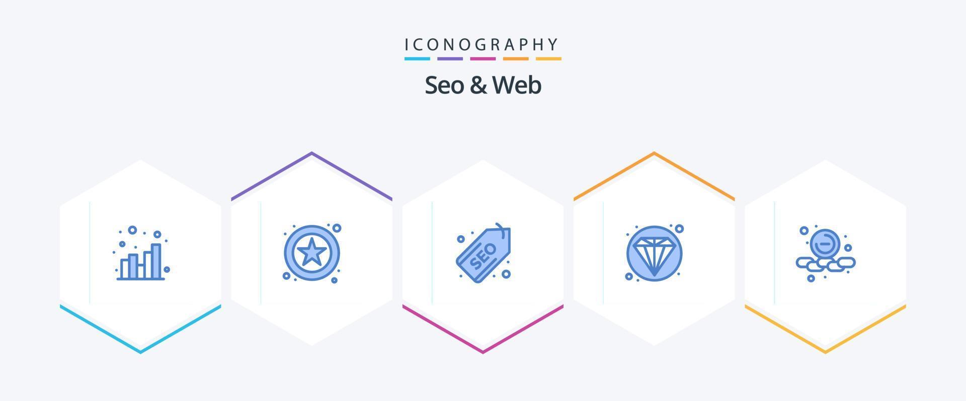Seo and Web 25 Blue icon pack including web. remove. tag. less. web vector