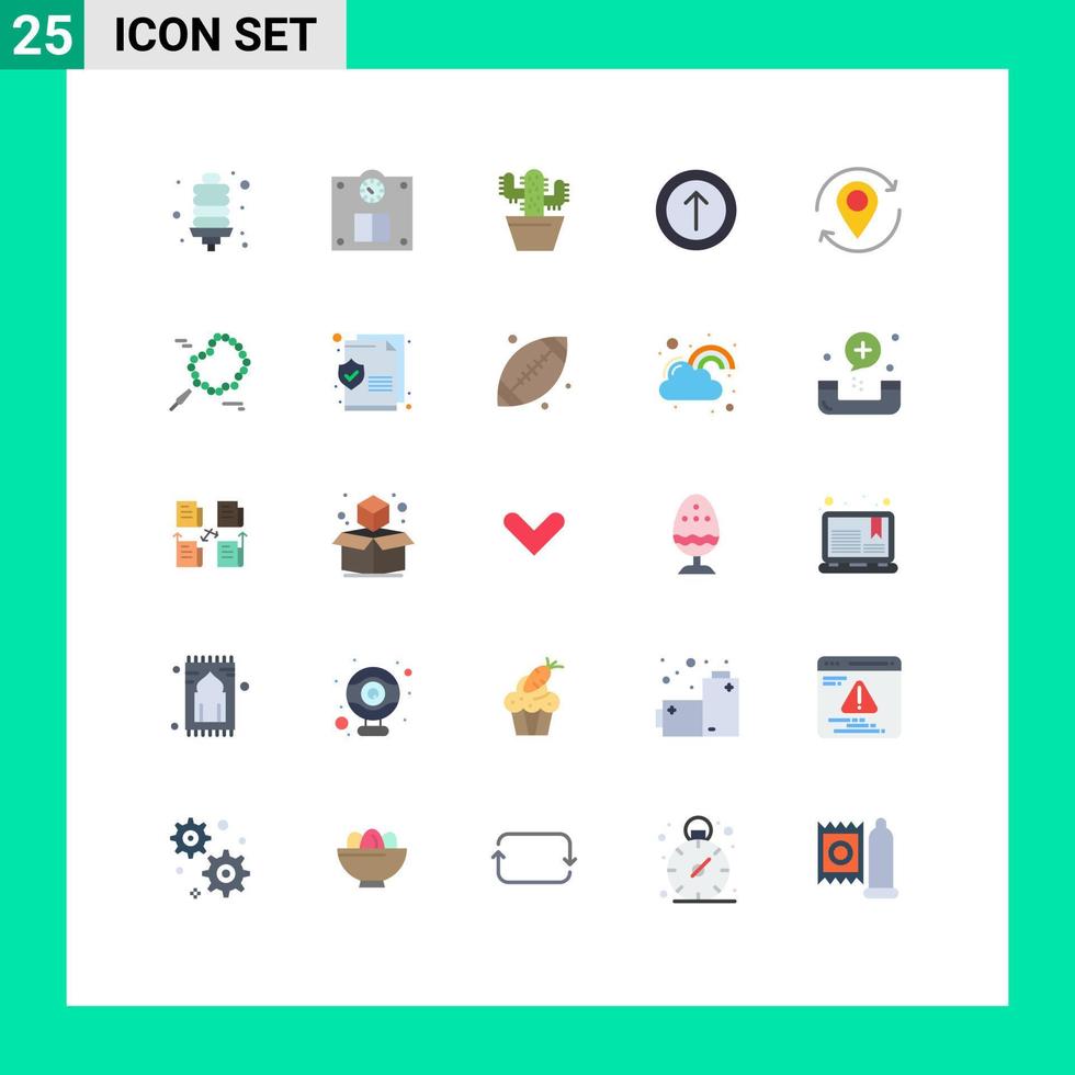 25 Universal Flat Colors Set for Web and Mobile Applications marker location nature arrow arrow Editable Vector Design Elements