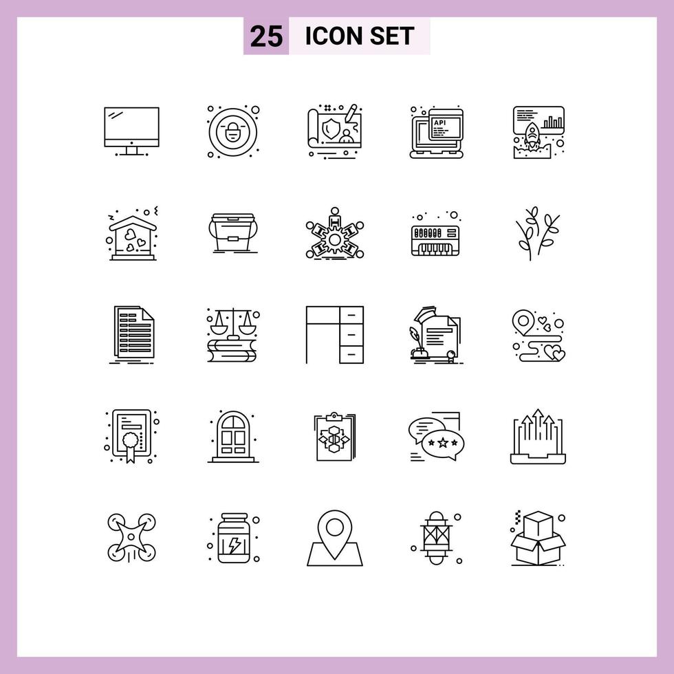 25 Thematic Vector Lines and Editable Symbols of marketing data controller programming javascript Editable Vector Design Elements