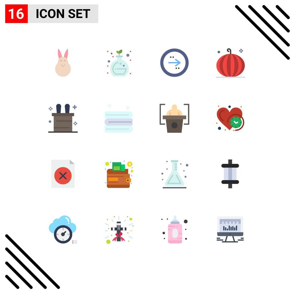 conjunto de 16 iconos de interfaz de usuario modernos signos de símbolos para truco de magia círculo de cosecha cornucopia de otoño paquete editable de elementos de diseño de vectores creativos