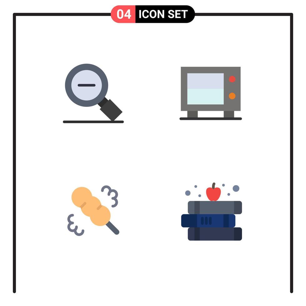 4 Creative Icons Modern Signs and Symbols of less duster search less money book Editable Vector Design Elements