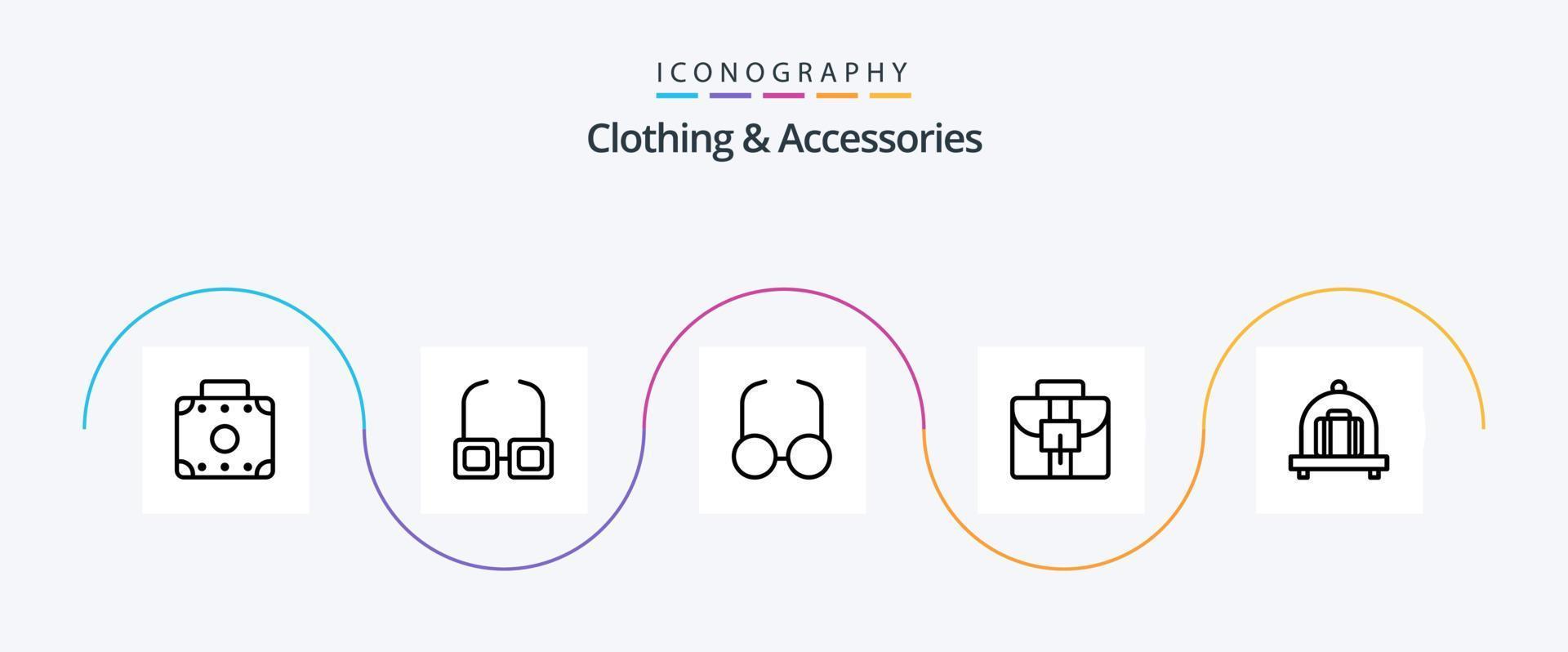 Clothing and Accessories Line 5 Icon Pack Including . clothes. suitcase