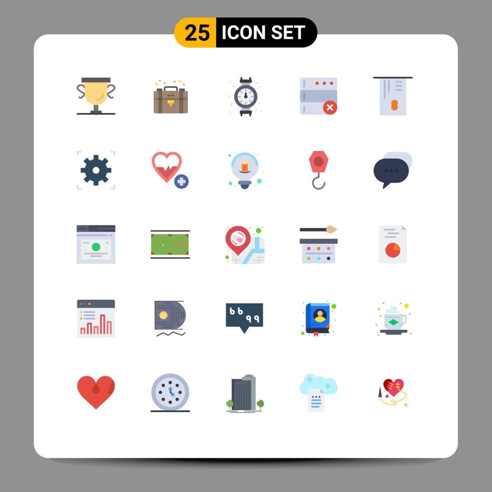 Universal Icon Symbols Group of 25 Modern Flat Colors of money atm gauge serve database Editable Vector Design Elements