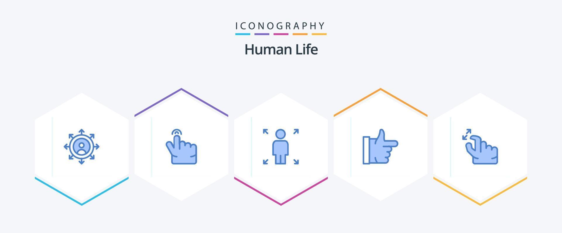 Human 25 Blue icon pack including . zoom. person. squeeze. gesture vector