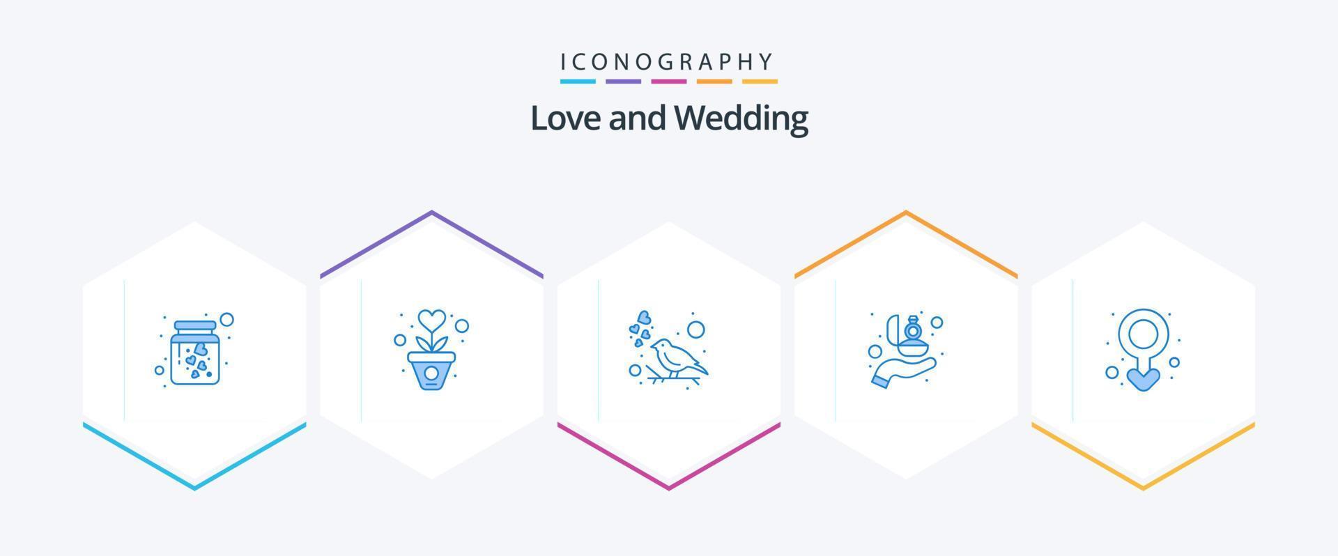 Wedding 25 Blue icon pack including romance. love. love. hand. love vector