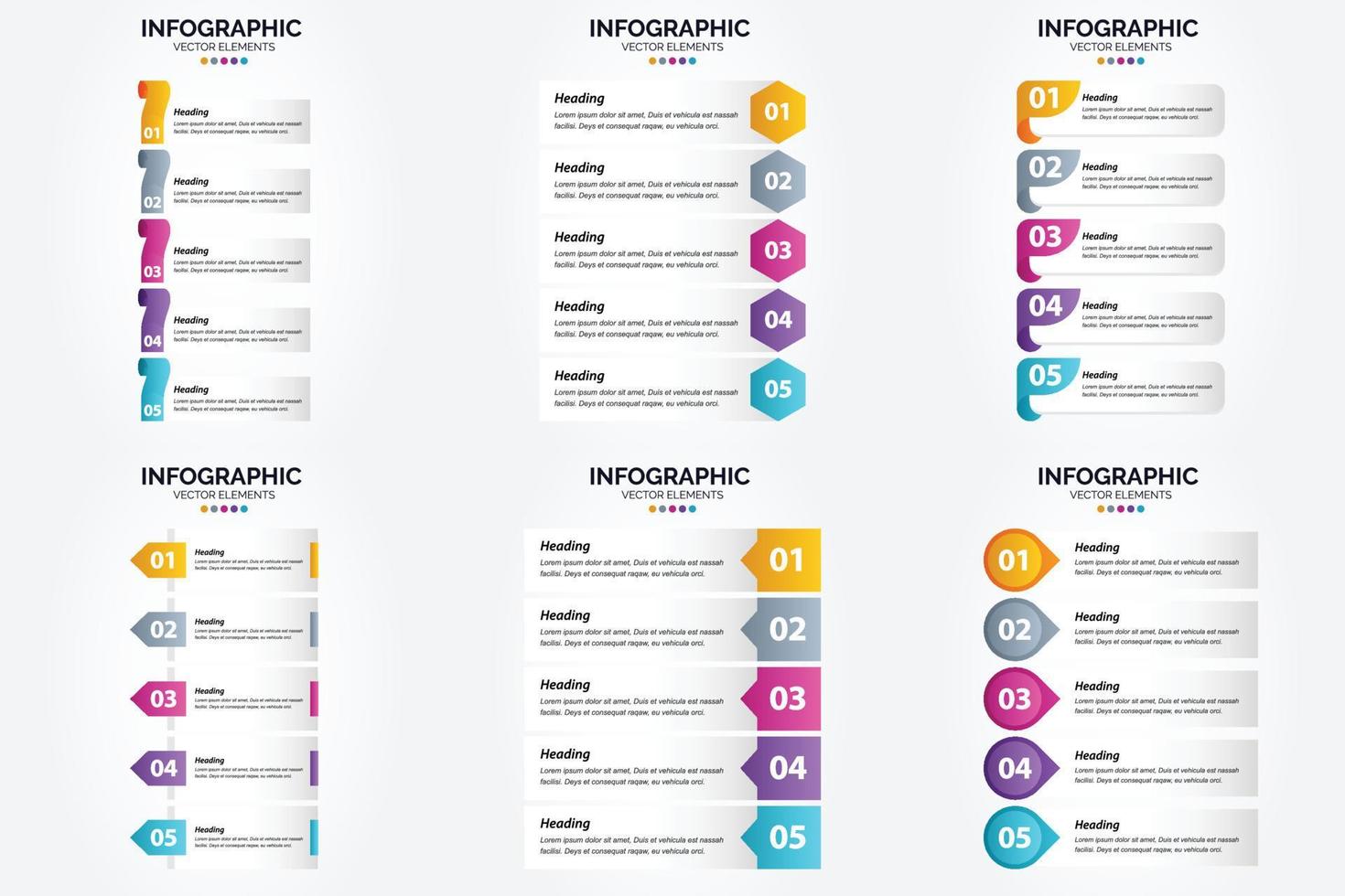 ilustración vectorial infografía conjunto de diseño plano para folleto publicitario y revista vector