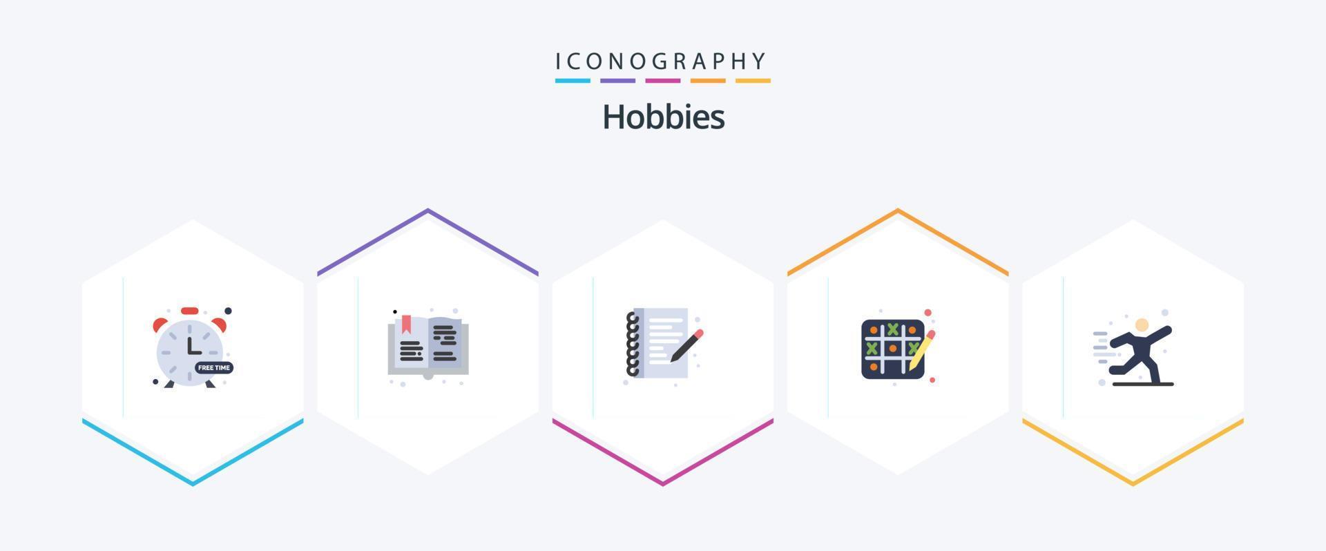 Hobbies 25 Flat icon pack including play. hobbies. hobbies. hobby. tic tac toe vector