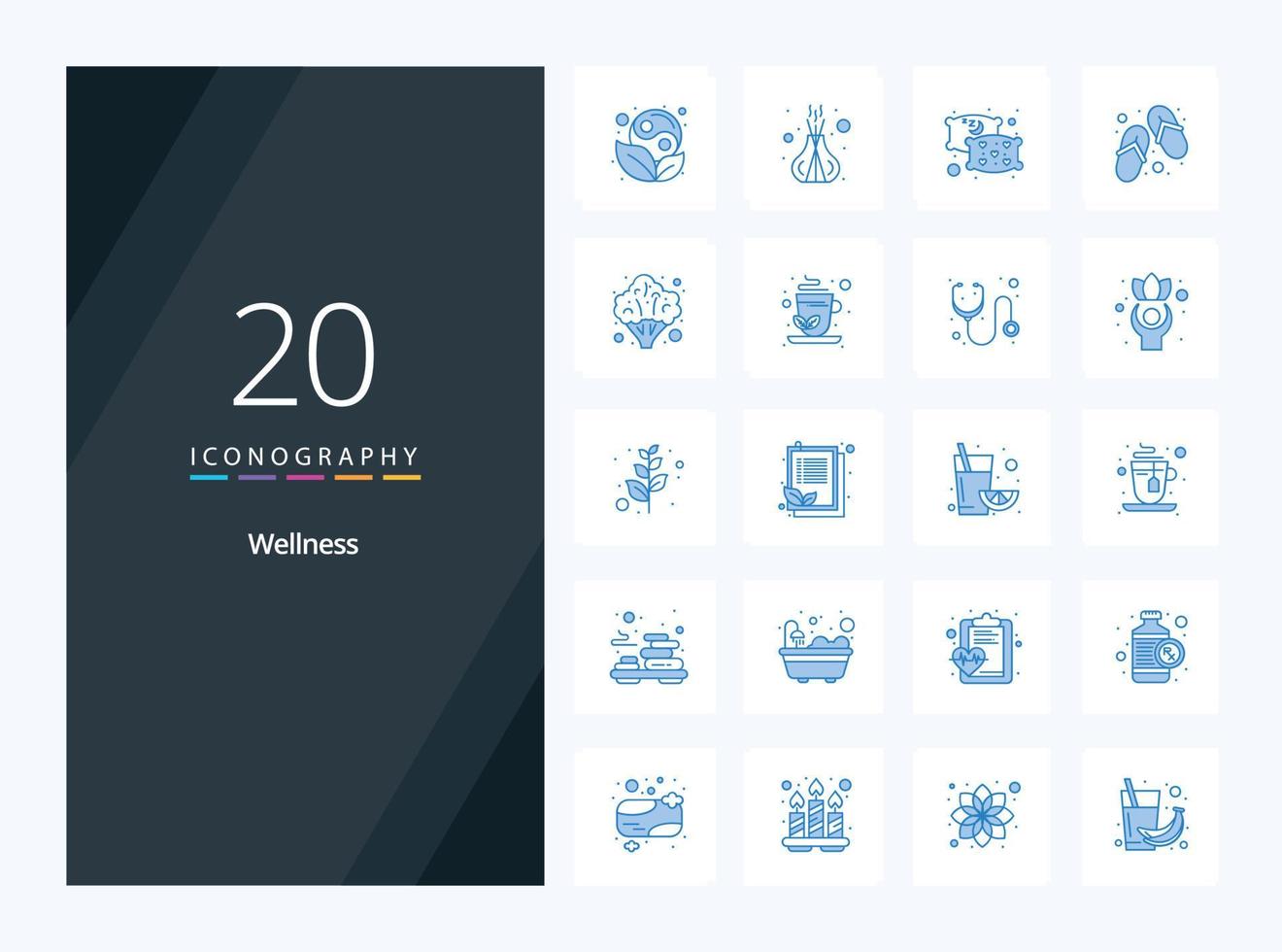 20 Wellness Blue Color icon for presentation vector