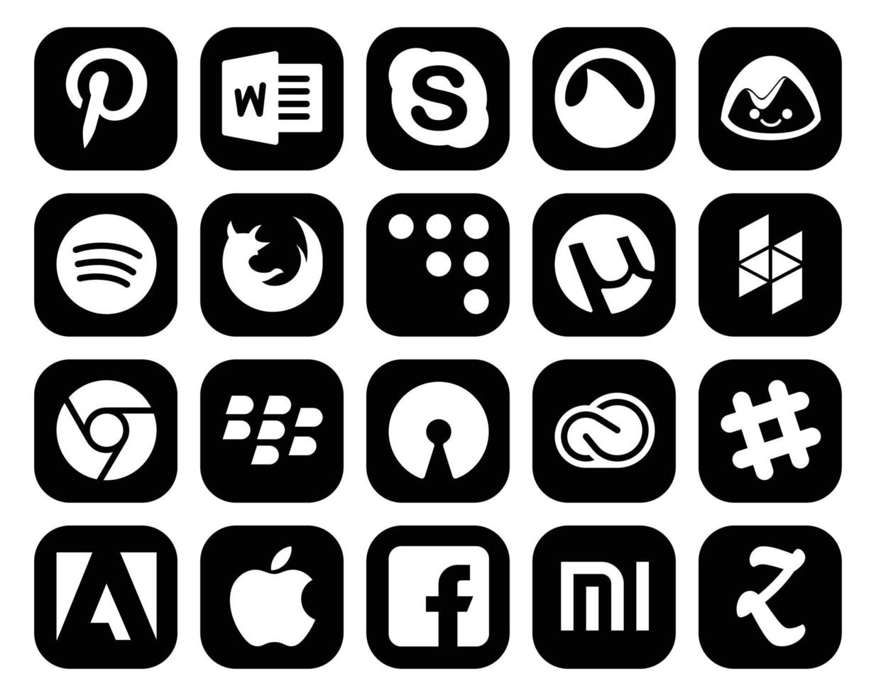 20 Social Media Icon Pack Including adobe creative cloud browser open source chrome vector