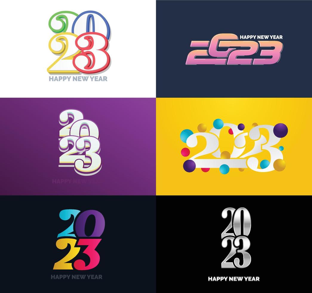 Big Set of 2023 Happy New Year logo text design 2023 number design template vector