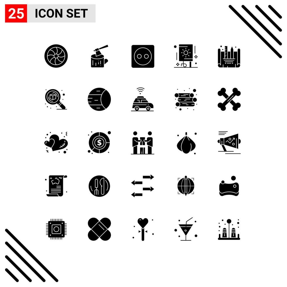 Set of 25 Modern UI Icons Symbols Signs for creating blueprint party plug board fireworks celebration Editable Vector Design Elements