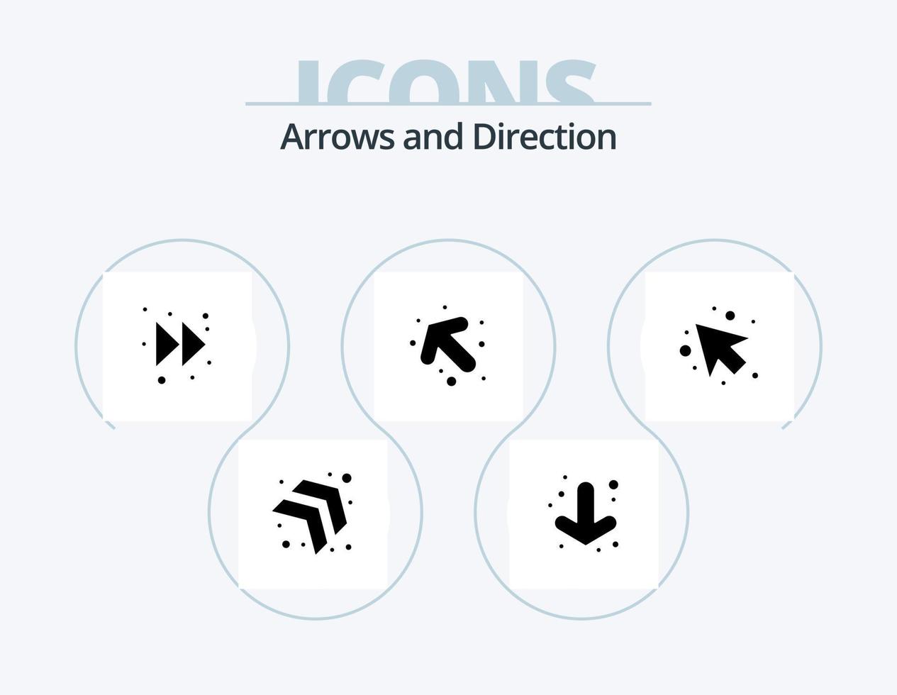 paquete de iconos de glifo de flecha 5 diseño de iconos. . derecho. vector
