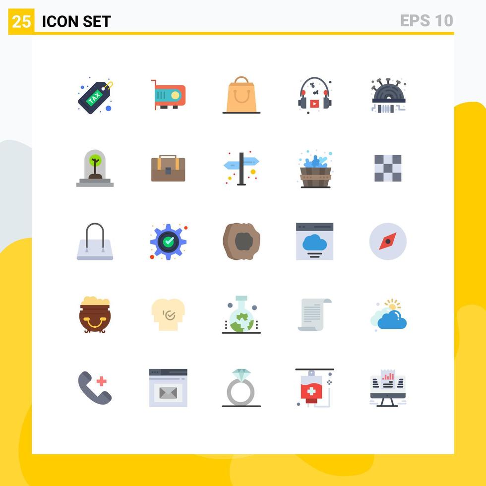 25 Universal Flat Colors Set for Web and Mobile Applications pincushion music computer headphone hobbies Editable Vector Design Elements