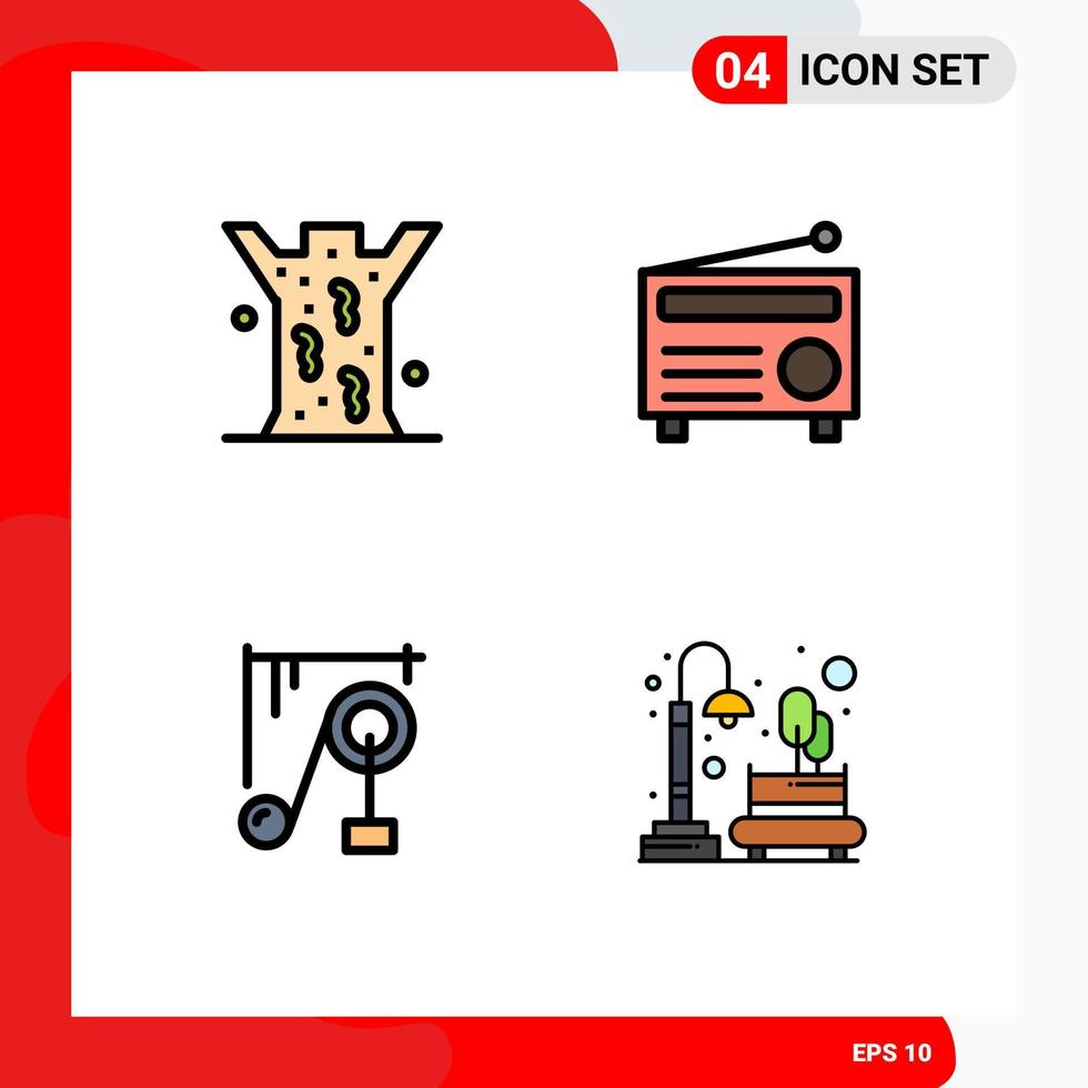 4 Creative Icons Modern Signs and Symbols of entomology machine medical audio science machine Editable Vector Design Elements