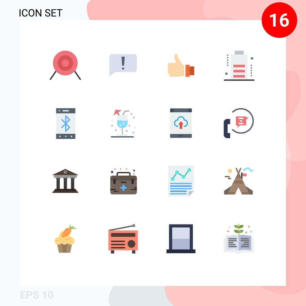 16 Creative Icons Modern Signs and Symbols of cell devices business charge thumbs Editable Pack of Creative Vector Design Elements