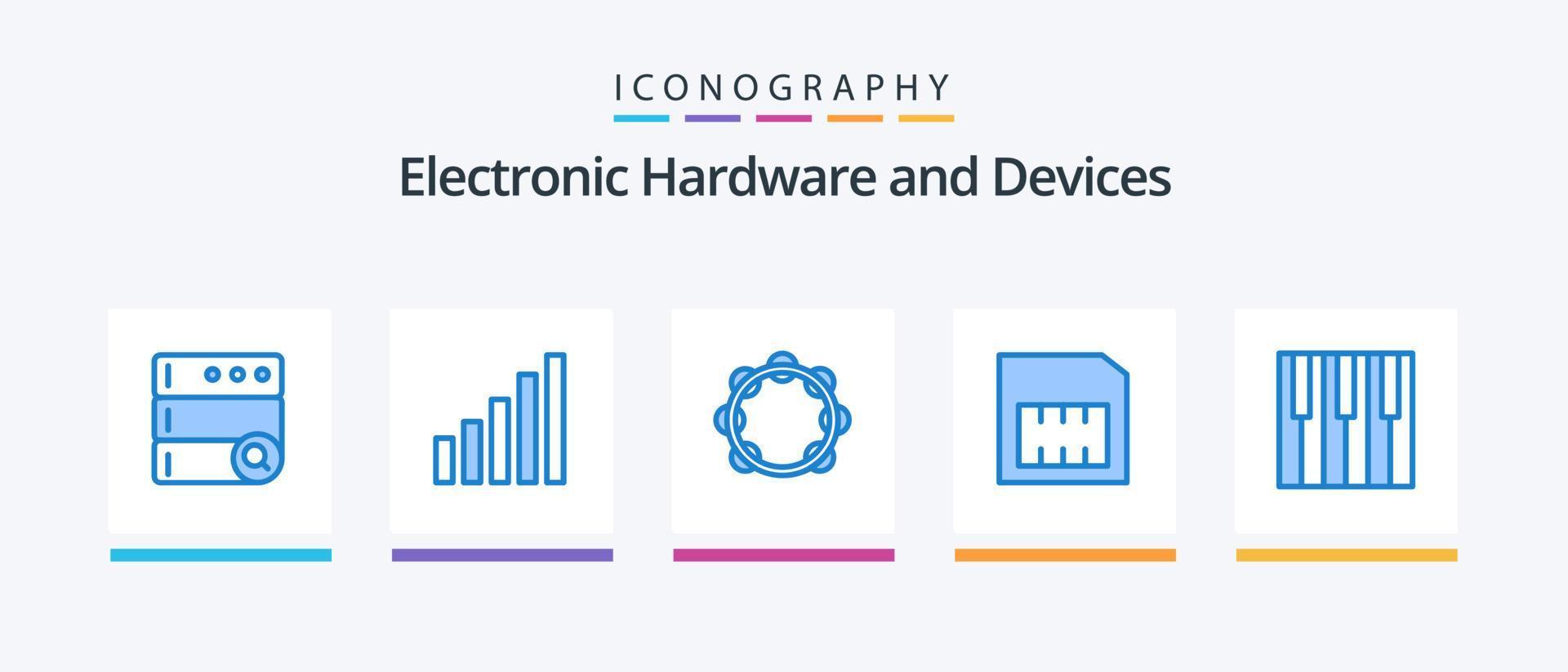 Devices Blue 5 Icon Pack Including piano. keyboard. music. audio. mobile. Creative Icons Design vector