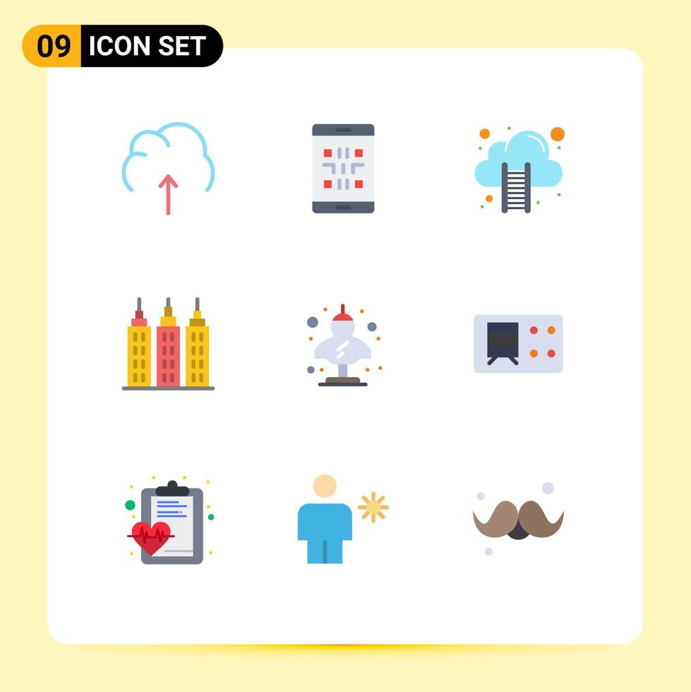 9 Creative Icons Modern Signs and Symbols of ancient construction qr building data cloud Editable Vector Design Elements