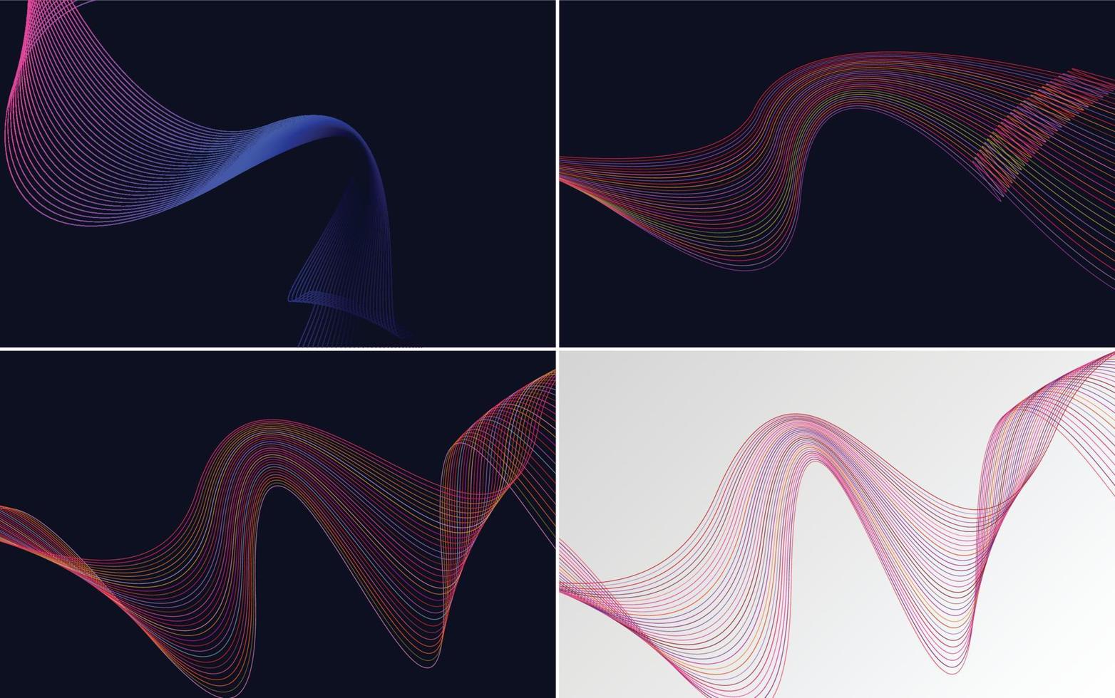 Collection of geometric minimal lines pattern set vector