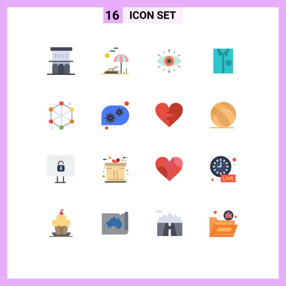Group of 16 Modern Flat Colors Set for fashion clothing spring cloth member Editable Pack of Creative Vector Design Elements