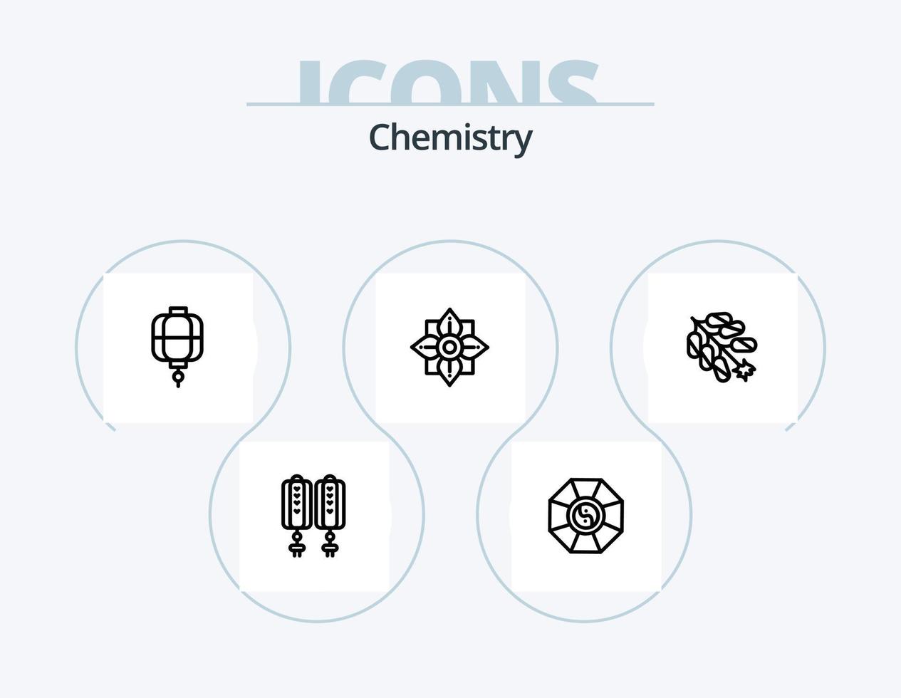 Chemistry Line Icon Pack 5 Icon Design. laboratory. chemistry. chemical. search. molecule vector