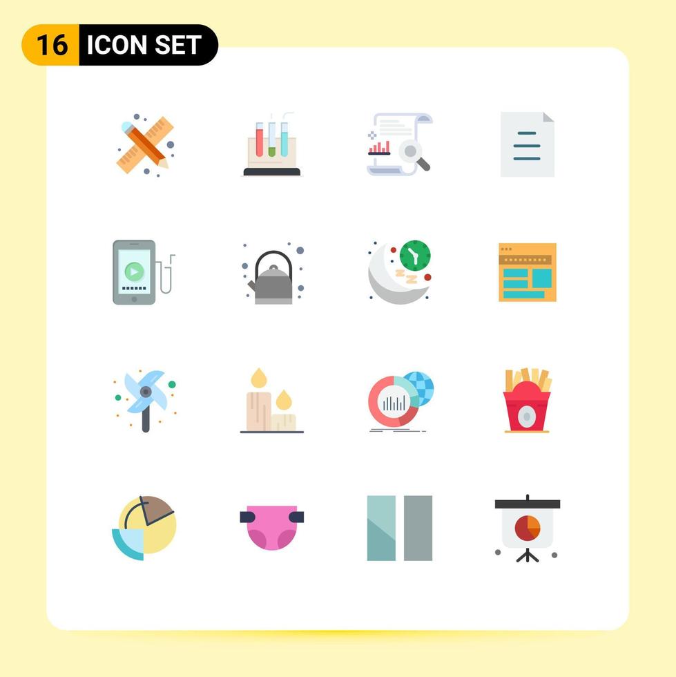 Stock Vector Icon Pack of 16 Line Signs and Symbols for mobile text chart file report Editable Pack of Creative Vector Design Elements