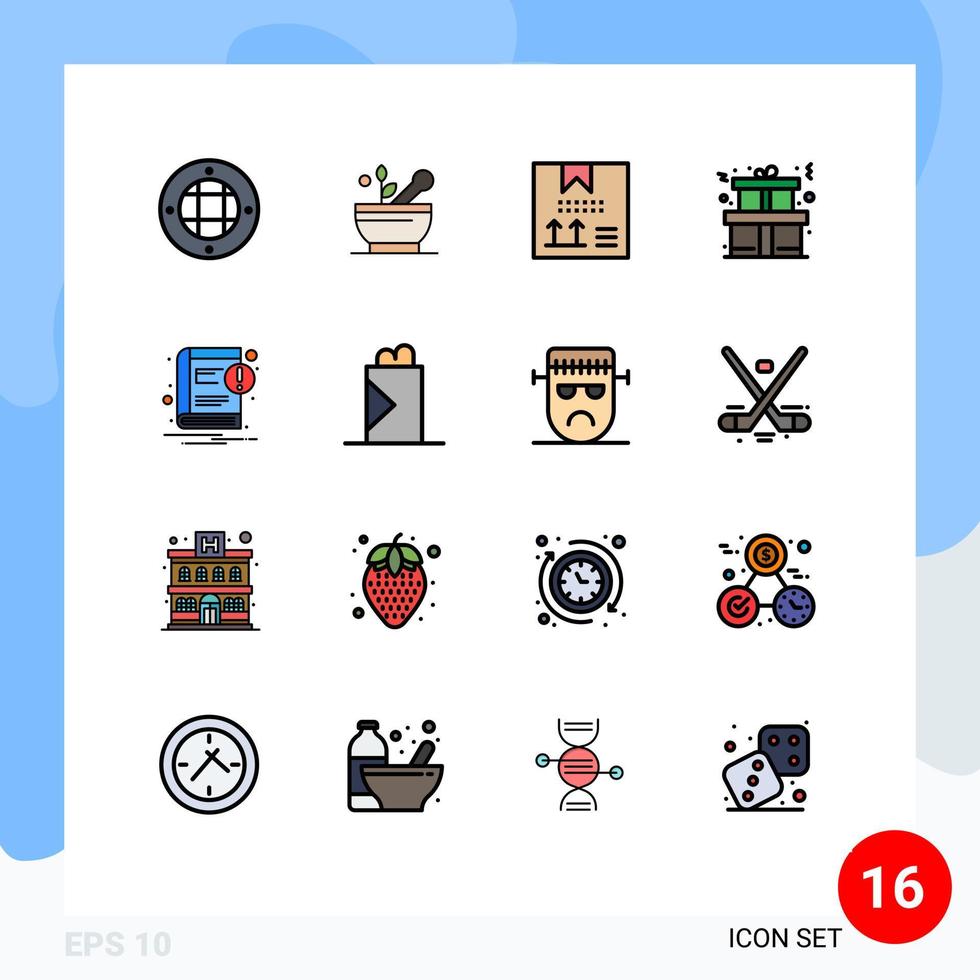 paquete de iconos de vectores de stock de 16 signos y símbolos de línea para la programación de regalos de caja de regalo de libros electrónicos elementos de diseño de vectores creativos editables