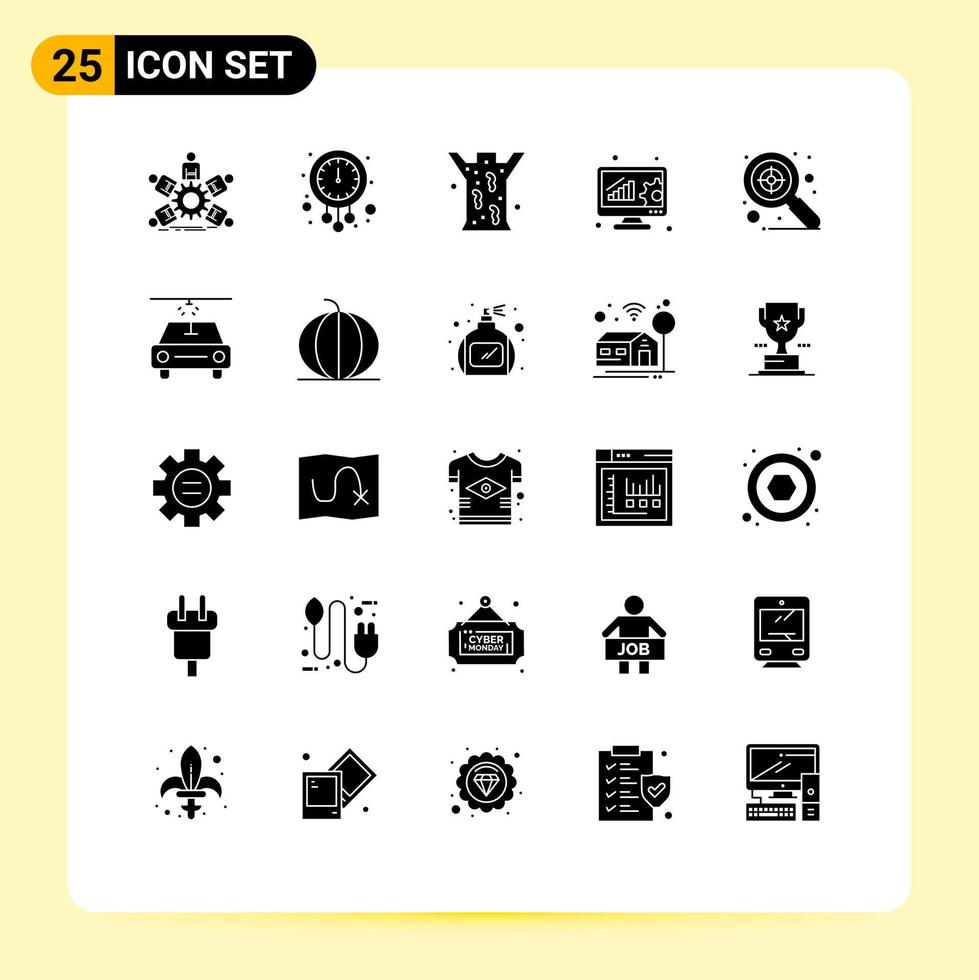 paquete de iconos vectoriales de stock de 25 signos y símbolos de línea para análisis de datos de evaluación en línea análisis de tiempo sanguijuela elementos de diseño vectorial editables vector