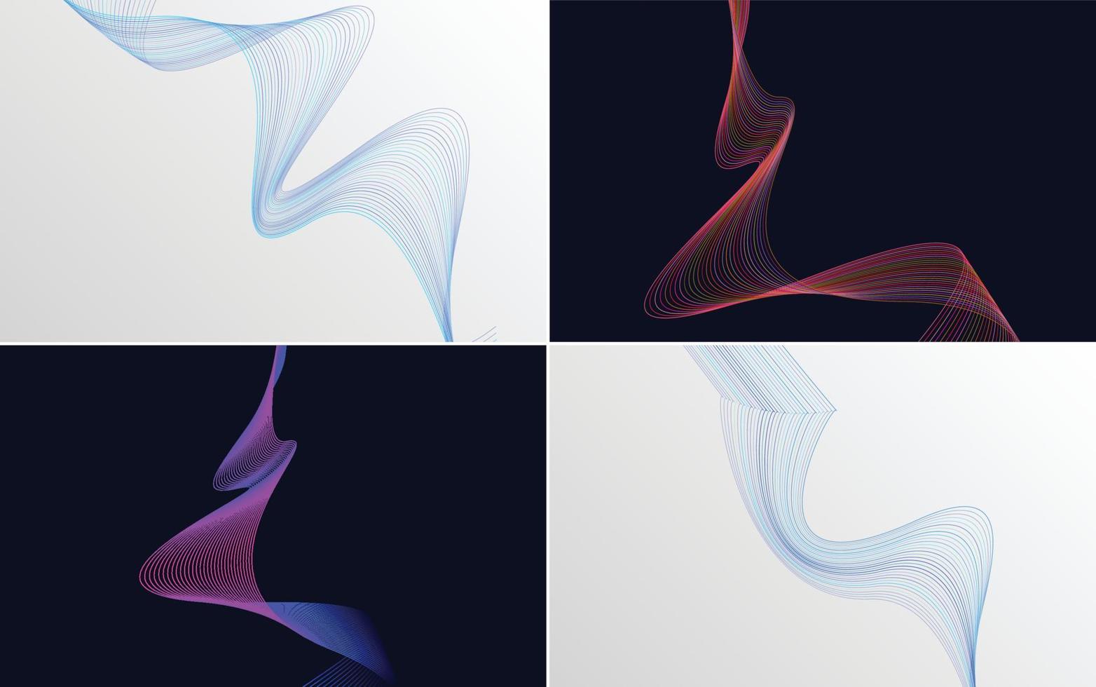 Collection of geometric minimal lines pattern set vector